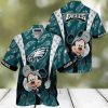 NFL Philadelphia Eagles Hawaiian Shirt Leopard Rose Pattern Summer Vacation Gift