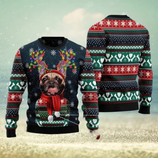 Cool French Bulldog Christmas Ugly Sweater Sweatshirt