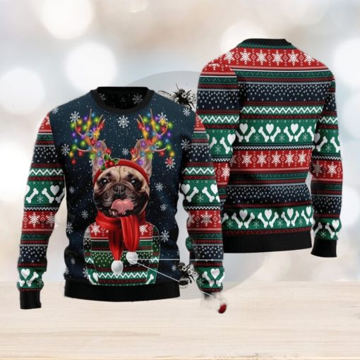 Cool French Bulldog Christmas Ugly Sweater Sweatshirt