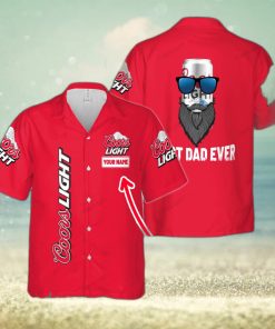 Coors Light Best Dad Ever Island Custom Name Hawaiian Shirt Love Beer Gift