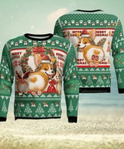 Corgi Pine Tree Pattern Funny Ugly Christmas Sweater