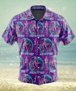 Cosmic Mewtwo Pokemon Button Up Hawaiian Shirt