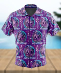 Cosmic Mewtwo Pokemon Button Up Hawaiian Shirt