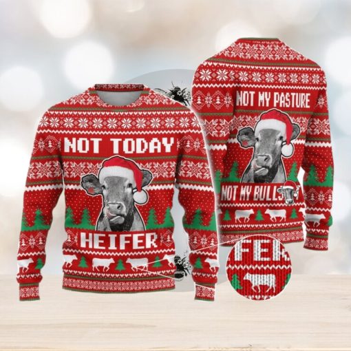 Cow Farm Not Today Heifer Ugly Christmas Sweater Men And Women Christmas Gift Sweater