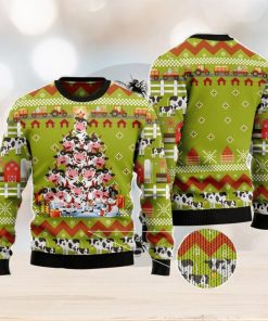 Cow Pine Tree Christmas Gift Ugly Christmas Sweater Xmas Holiday