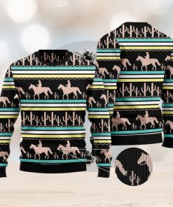 Cowboy Cactus Pattern Gift For Christmas Holidays 3D Sweater Gift For Christmas