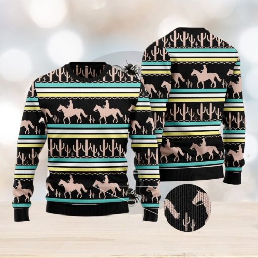 Cowboy Cactus Pattern Gift For Christmas Holidays 3D Sweater Gift For Christmas