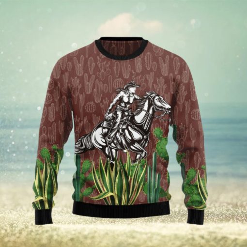 Cowgirl Cactus All Over Print 3D Sweater Gift For Christmas Gift For Xmas