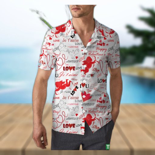 Cupid Heart and Love Unisex 3D Hawaiian Shirt Trendy Gift For Men And Women Holiday