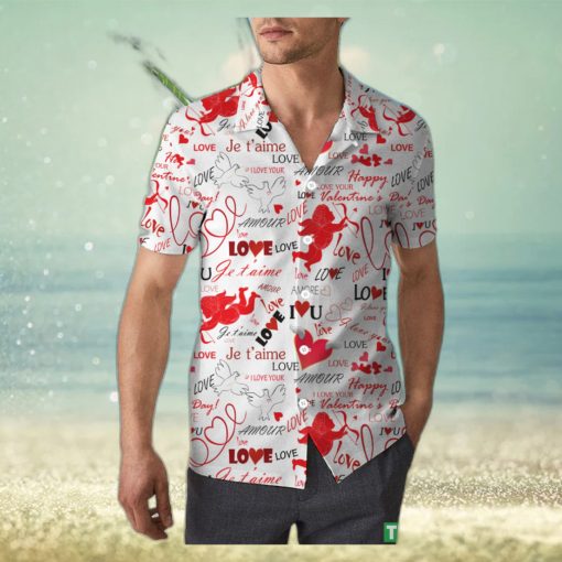 Cupid Heart and Love Unisex 3D Hawaiian Shirt Trendy Gift For Men And Women Holiday