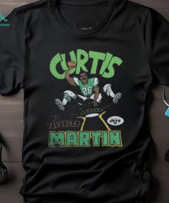 Curtis Martin Green New York Jets Retired Player Caricature Tri Blend Shirt