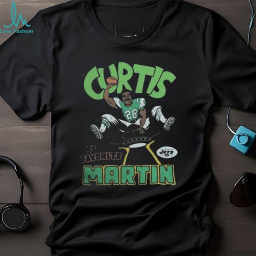 Curtis Martin Green New York Jets Retired Player Caricature Tri Blend Shirt