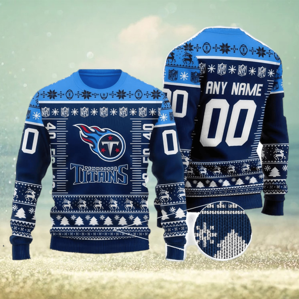 Custom Name And Number NFL Tennessee Titans Team Ugly Christmas Sweater  Christmas Gift - Limotees