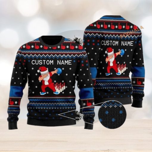 Custom Name Bowling Image Cool Noel Pattern Funny Ugly Sweater