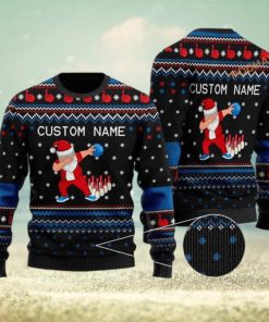 Custom Name Bowling Image Cool Noel Pattern Funny Ugly Sweater