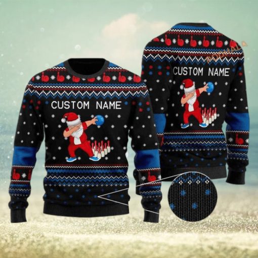 Custom Name Bowling Image Cool Noel Pattern Funny Ugly Sweater