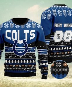 Custom Name Number Nfl Indianapolis Colts Rugby Stadium Ugly Christmas Sweater