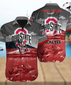 Custom Name Ohio State Buckeyes NCAA Logo Dolphin Beach Funny Hawaiian Shirt