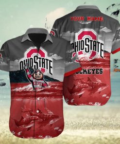 Custom Name Ohio State Buckeyes NCAA Logo Dolphin Beach Funny Hawaiian Shirt