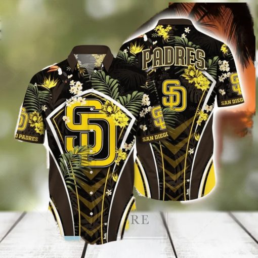 Custom Name San Diego Padres Mlb Flower Hawaii Shirt For Fans TxSCbLNX2