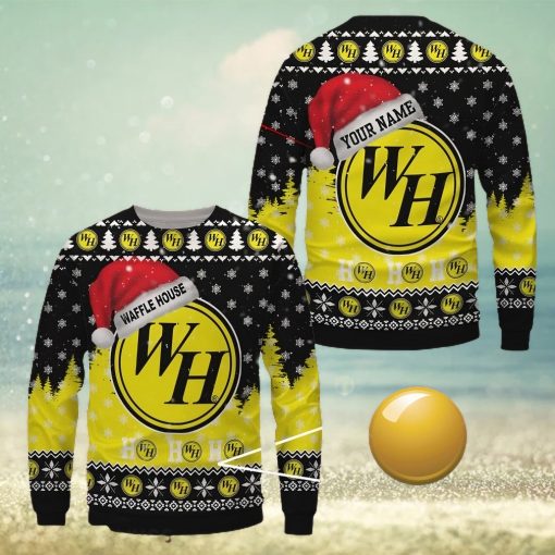 Custom Name Waffle House Uniform Brand Logo Christmas Wool Sweater