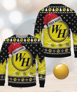 Custom Name Waffle House Uniform Brand Logo Christmas Wool Sweater