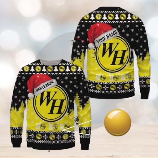 Custom Name Waffle House Uniform Brand Logo Christmas Wool Sweater