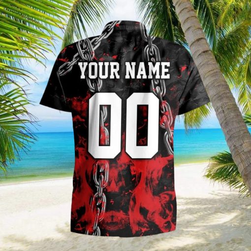 Custom Number And Name Louisiana Tech Bulldogs Gothic Halloween Hawaiian Shirt For Men And Women Gift Beach