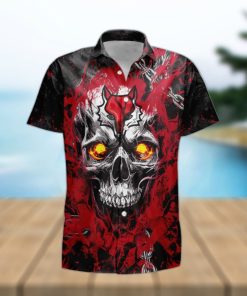 Custom Number And Name Marist Red Foxes Gothic Halloween Hawaiian Shirt For Men And Women Gift Beach