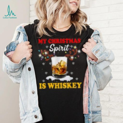 Custom Wine Santa My Christmas Spirit Is Whiskey T Shirt Classic