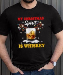 Custom Wine Santa My Christmas Spirit Is Whiskey T Shirt Classic
