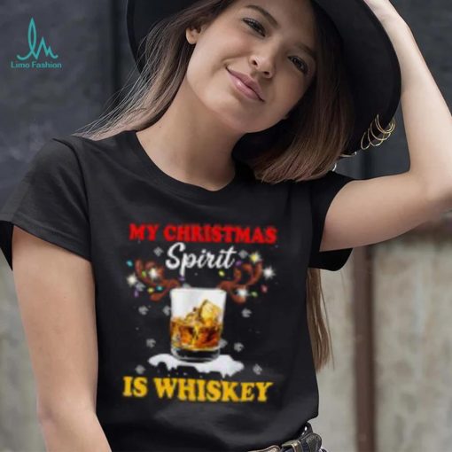 Custom Wine Santa My Christmas Spirit Is Whiskey T Shirt Classic
