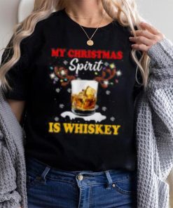 Custom Wine Santa My Christmas Spirit Is Whiskey T Shirt Classic