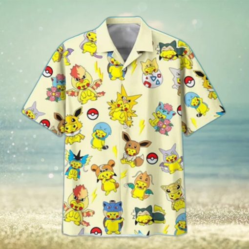 Cute Pikachu Pokemon Hawaiian Shirt Trendy Summer Gift