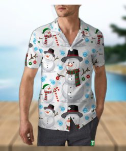 Cute Snowman Christmas Unisex 3D Hawaiian Shirt Handmade Gift For Men And Women Holiday