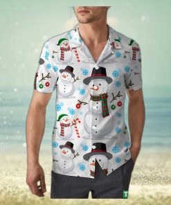 Cute Snowman Christmas Unisex 3D Hawaiian Shirt Handmade Gift For Men And Women Holiday