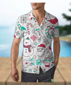 Cute Snowman Christmas Unisex 3D Hawaiian Shirt High Quality Gift For Men And Women Holiday