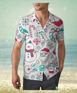 Cute Snowman Christmas Unisex 3D Hawaiian Shirt High Quality Gift For Men And Women Holiday