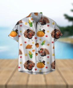 Cute Turkey Thanksgiving Fall Unisex 3D Hawaiian Shirt Contemporary Gift For Men And Women Holiday