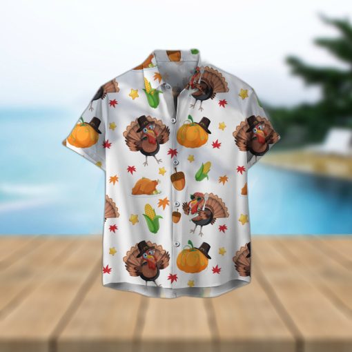 Cute Turkey Thanksgiving Fall Unisex 3D Hawaiian Shirt Contemporary Gift For Men And Women Holiday