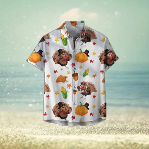 Cute Turkey Thanksgiving Fall Unisex 3D Hawaiian Shirt Contemporary Gift For Men And Women Holiday