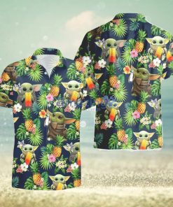 CýROC Vodka Baby Yoda Pineapple Tropical Hawaiian Shirt And Shorts Aloha Summer Gift For Men And Women