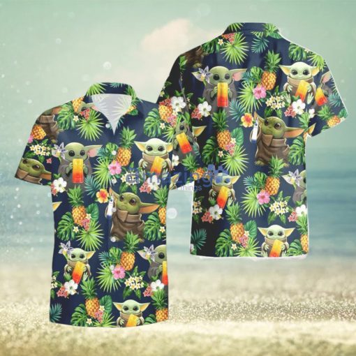 CýROC Vodka Baby Yoda Pineapple Tropical Hawaiian Shirt And Shorts Aloha Summer Gift For Men And Women