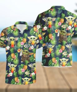 CýROC Vodka Baby Yoda Pineapple Tropical Hawaiian Shirt And Shorts Aloha Summer Gift For Men And Women