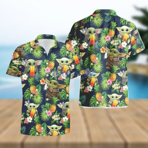 CýROC Vodka Baby Yoda Pineapple Tropical Hawaiian Shirt And Shorts Aloha Summer Gift For Men And Women