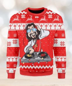 DJ Jesus Funny Party Ugly Christmas Sweater Xmas Gift Men And Women Christmas Sweater