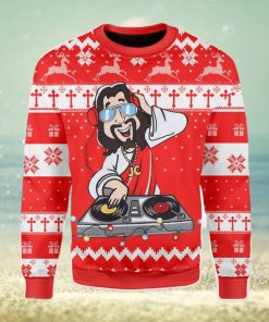 DJ Jesus Funny Party Ugly Christmas Sweater Xmas Gift Men And Women Christmas Sweater