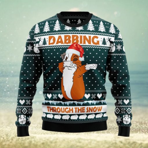 Dabbing Through The Snow Guinea Pig Ugly Christmas Sweater Gift Men Women