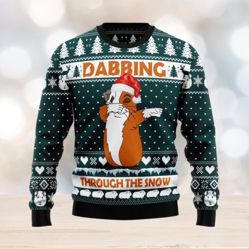 Dabbing Through The Snow Guinea Pig Ugly Christmas Sweater Gift Men Women