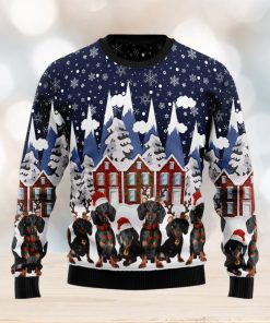 Dachshund Fireplace Ugly Christmas Sweater Gift Men Women